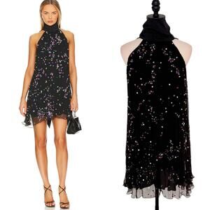 NWT Azeeza Atwood Sequin Dress Black Mini Cocktail Party Vegas LBD Size XS
